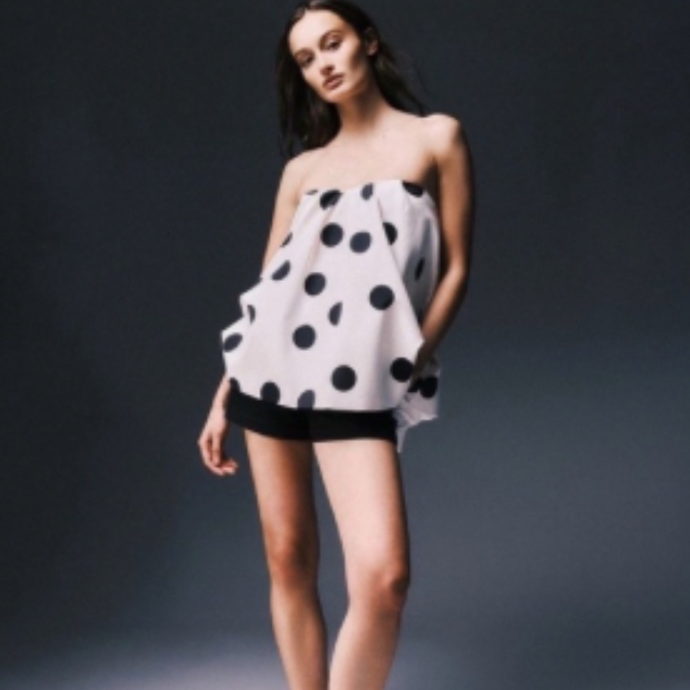 Zara Polka Dot Strapless Top